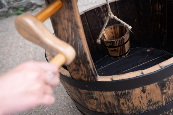 The Faerie Well - Oak Whisky Barrel Wishing Well